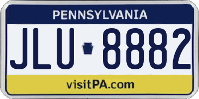 PA license plate JLU8882