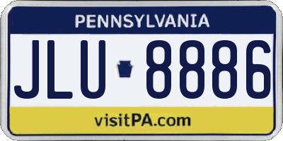 PA license plate JLU8886