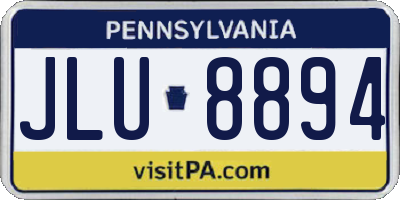 PA license plate JLU8894