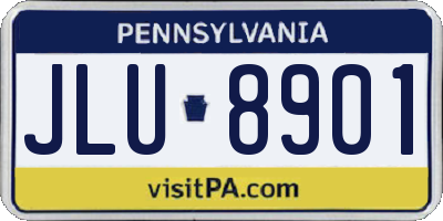 PA license plate JLU8901