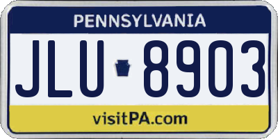 PA license plate JLU8903