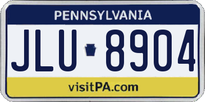 PA license plate JLU8904