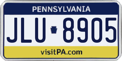 PA license plate JLU8905