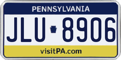 PA license plate JLU8906