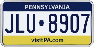 PA license plate JLU8907