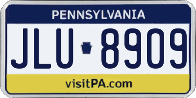 PA license plate JLU8909