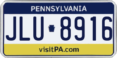 PA license plate JLU8916