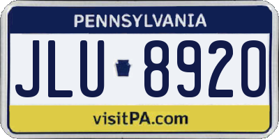 PA license plate JLU8920