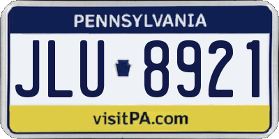 PA license plate JLU8921