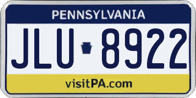 PA license plate JLU8922