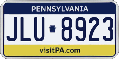 PA license plate JLU8923