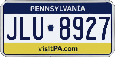 PA license plate JLU8927