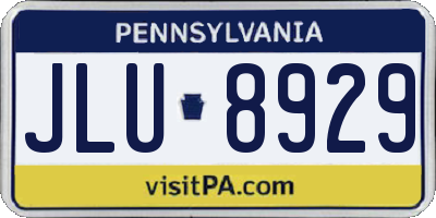 PA license plate JLU8929