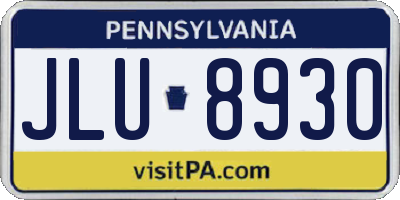 PA license plate JLU8930