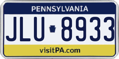 PA license plate JLU8933