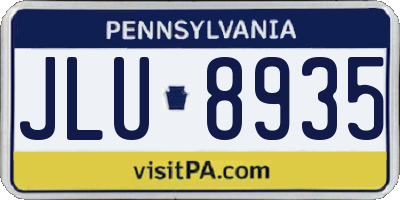 PA license plate JLU8935