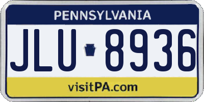PA license plate JLU8936