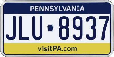 PA license plate JLU8937