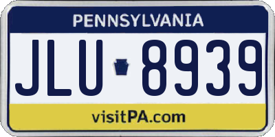 PA license plate JLU8939