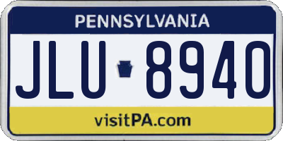 PA license plate JLU8940