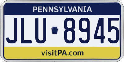 PA license plate JLU8945