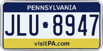 PA license plate JLU8947