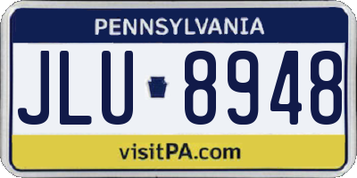 PA license plate JLU8948