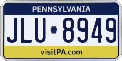 PA license plate JLU8949