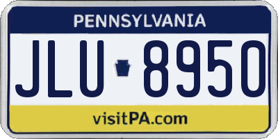 PA license plate JLU8950