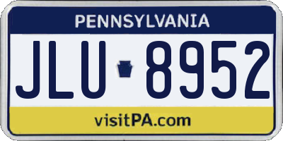PA license plate JLU8952