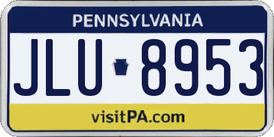 PA license plate JLU8953