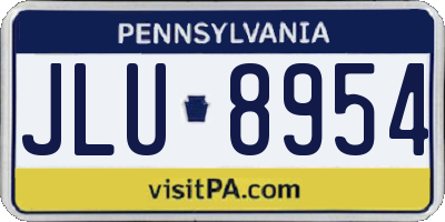 PA license plate JLU8954