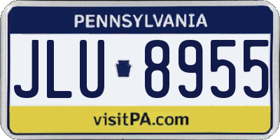 PA license plate JLU8955