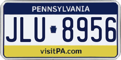 PA license plate JLU8956