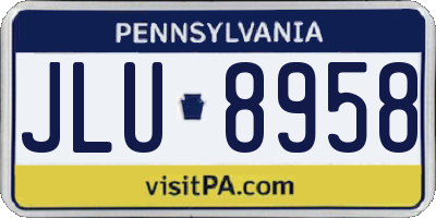 PA license plate JLU8958