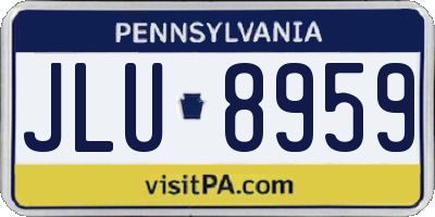PA license plate JLU8959