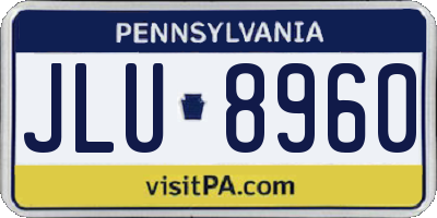 PA license plate JLU8960