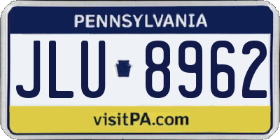 PA license plate JLU8962