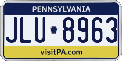 PA license plate JLU8963