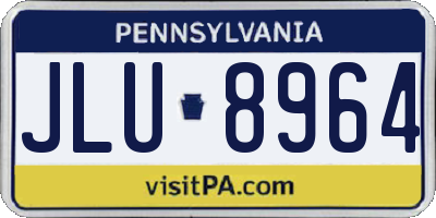 PA license plate JLU8964