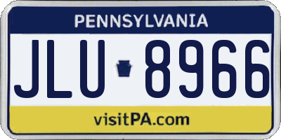 PA license plate JLU8966