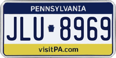 PA license plate JLU8969