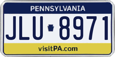 PA license plate JLU8971