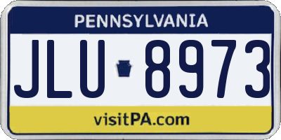 PA license plate JLU8973