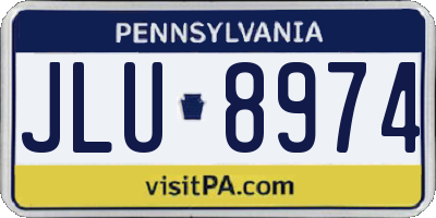 PA license plate JLU8974