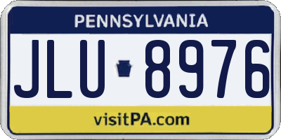 PA license plate JLU8976