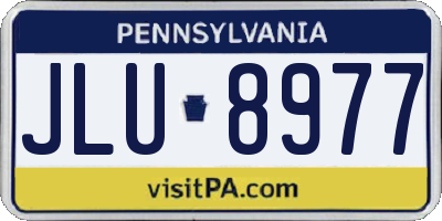 PA license plate JLU8977