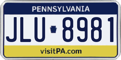 PA license plate JLU8981