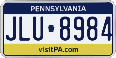 PA license plate JLU8984