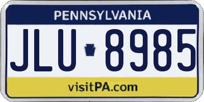 PA license plate JLU8985